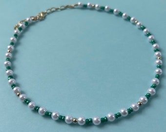 Niall Horan French Gp Inspired Necklace, Pearl Gold Choker Jewelry Accessory (ADJUSTABLE- READ DESCRIPTION)