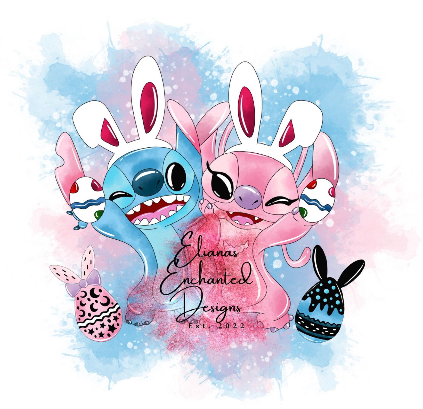 Download Cute Stitch And Angel Inside White Room Wallpaper  Wallpaperscom