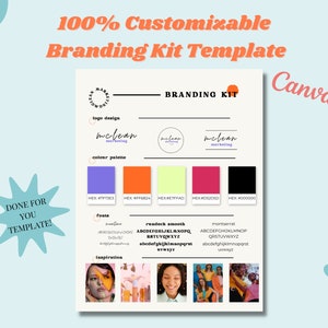 Canva Brand Kit Template | Mini Brand Board Template | Branding Kit for Brand Identity | Aesthetic Branding Kit | Pre made Branding Kit