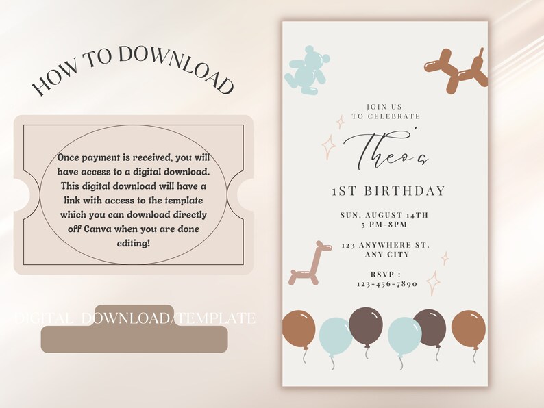 Simple Kids Birthday Invitation Template Printable| Kids Birthday ...
