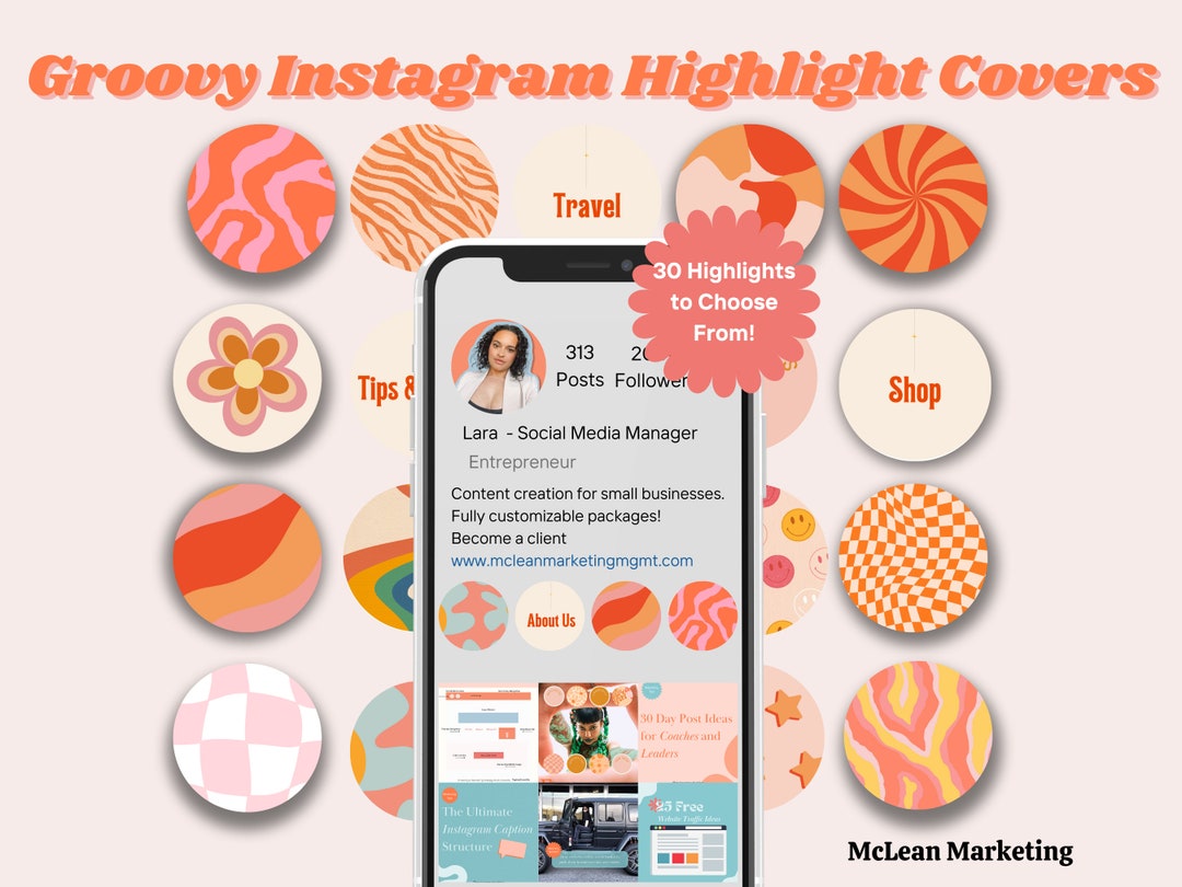 30 Instagram Highlight Covers Groovy Covers for Instagram - Etsy