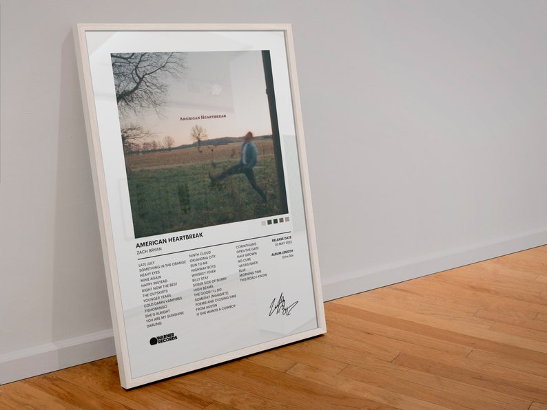 American Heartbreak Zach Bryan Album Cover Wall Art Poster - Etsy