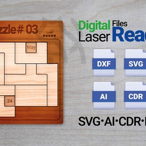 Puzzle laser cut file - Calendar Puzzle - Puzzle #03