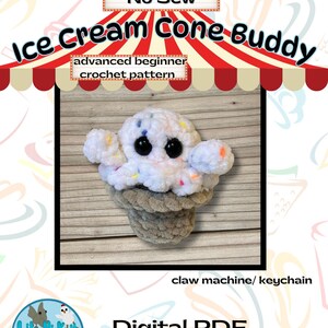 Ice Cream Cone Buddy crochet pattern no sew