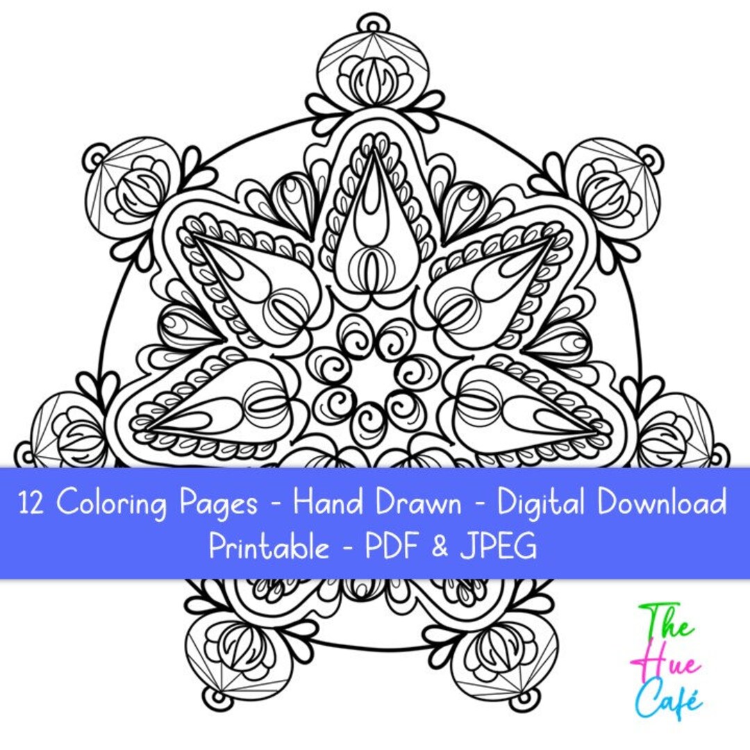 Mandala Coloring Pages • Printable Coloring Pages for Adults • Hand ...