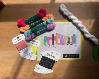 Hairstylist tools needlepoint canvas
