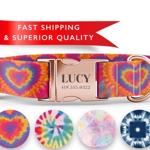 Personalized Dog Collars, Custom Dog Collars with Name, Tie Dye Dog Collars Bild 1