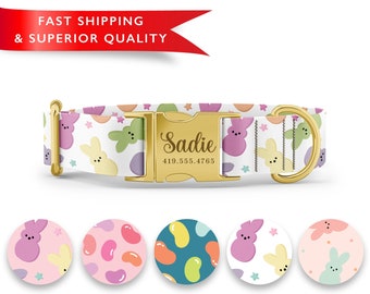 Easter Dog Collar Personalized, Custom Dog Collar with Name, Personalized Dog Collars, Engraved Dog Collars, Cute Unique Dog Collars