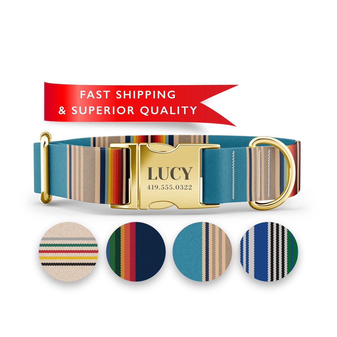 Personalized Dog Collars Boy Dog Collars, Custom Dog Collar With Name, Engraved Metal Buckle Dog