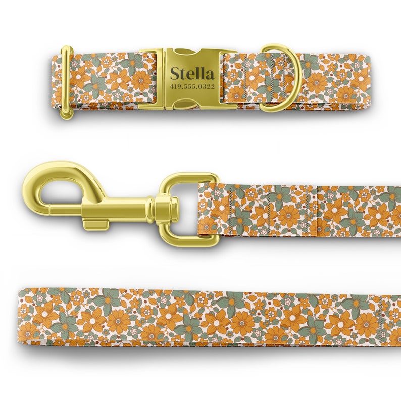 Girl Dog Collars, Flower Dog Collars, Personalized Dog Collars with Name image 7