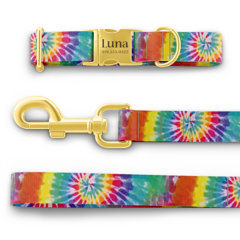 Personalized Dog Collars, Custom Dog Collars with Name, Tie Dye Dog Collars Bild 7