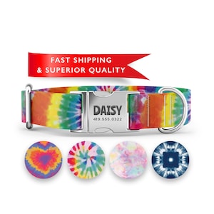 Personalized Dog Collars, Custom Dog Collars with Name, Tie Dye Dog Collars Bild 3