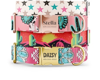 Cowgirl Dog Collar: Western Pet Collar, Customized Buckle