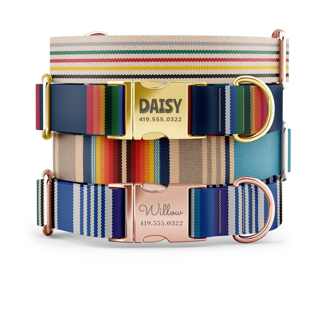 Personalized Dog Collars Boy Dog Collars, Custom Dog Collar With Name, Engraved Metal Buckle Dog