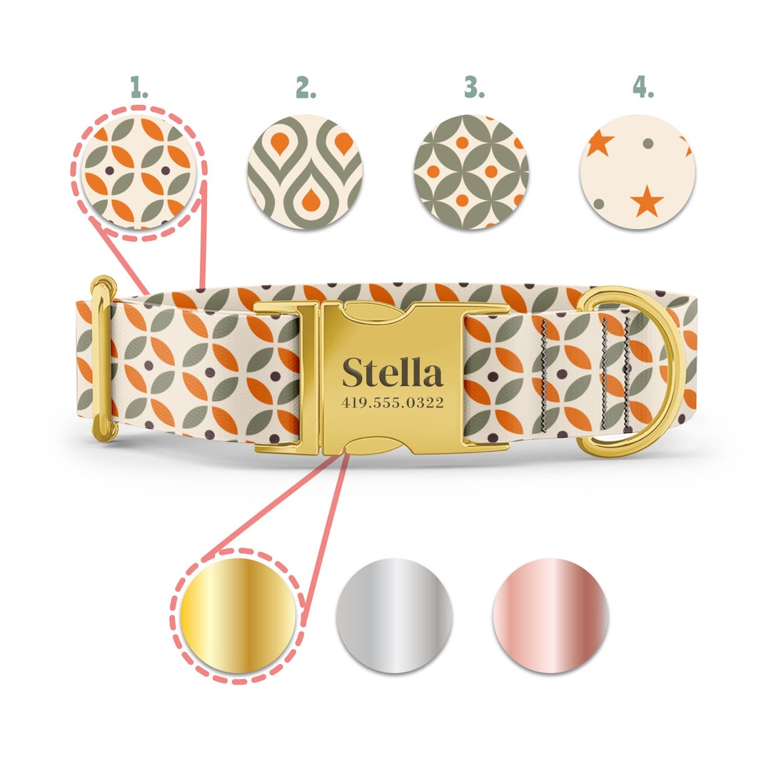 Sage Green Dog Collar Designer Print Collar Luxury Dog Etsy