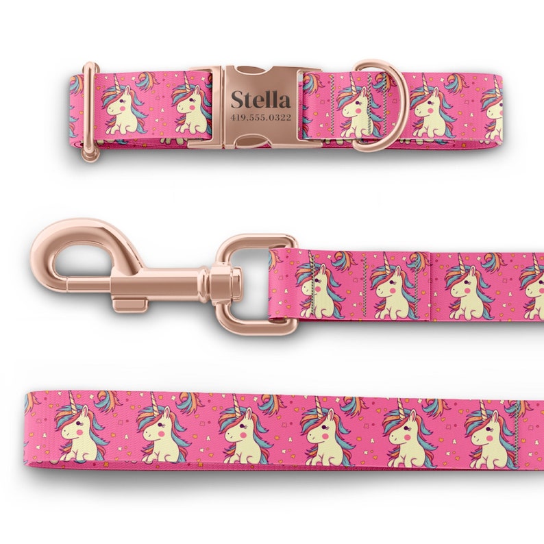 Image showcasing Custom Unicorn Dog Collar - Magical and Whimsical Pet Accessory ...