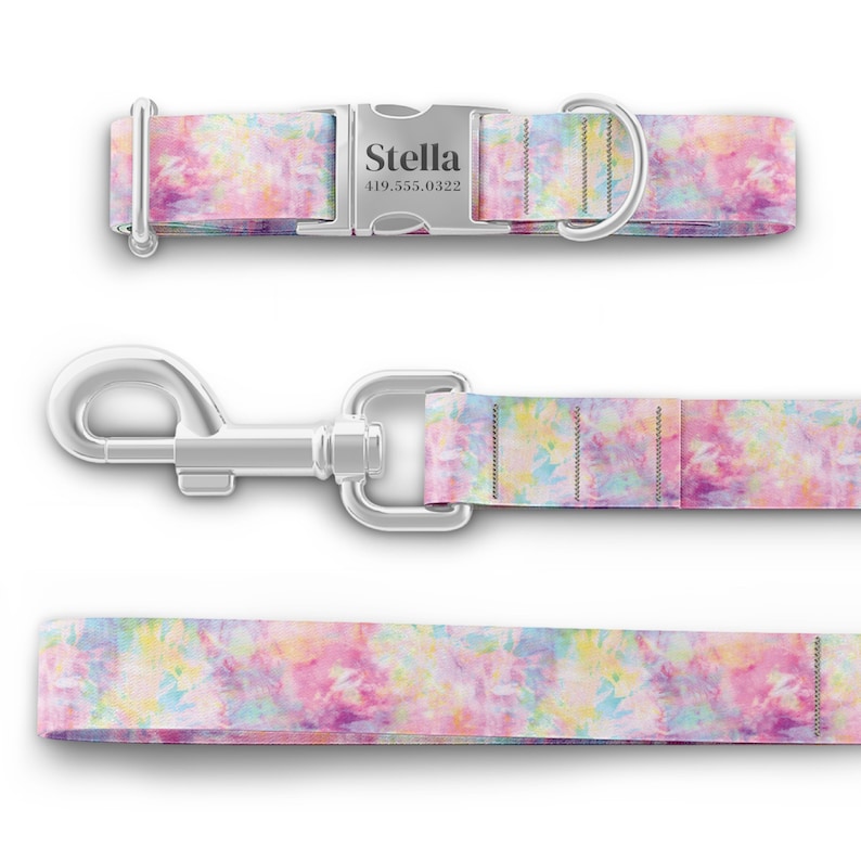 Personalized Dog Collars, Custom Dog Collars with Name, Tie Dye Dog Collars Bild 8