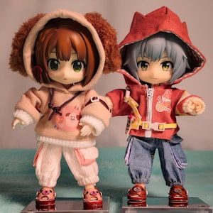 Animal Hoodies and Baggy Corduroy Cargos for OB11 YMY Nendoroid Doll