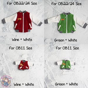 Baseball Jackets for OB11 OB22/24 YMY Nendoroid Doll
