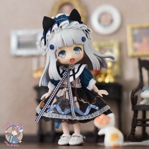 Gothic Cat Dress for OB11 YMY Nendoroid Doll