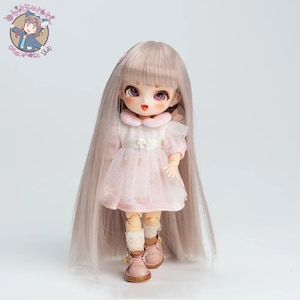 OB11 YMY Nendoroid Doll 1/12 BJD Wig Long Straight Bangs