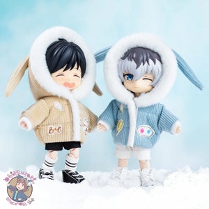 Bunny Fur Coats for OB11 YMY Nendoroid Doll