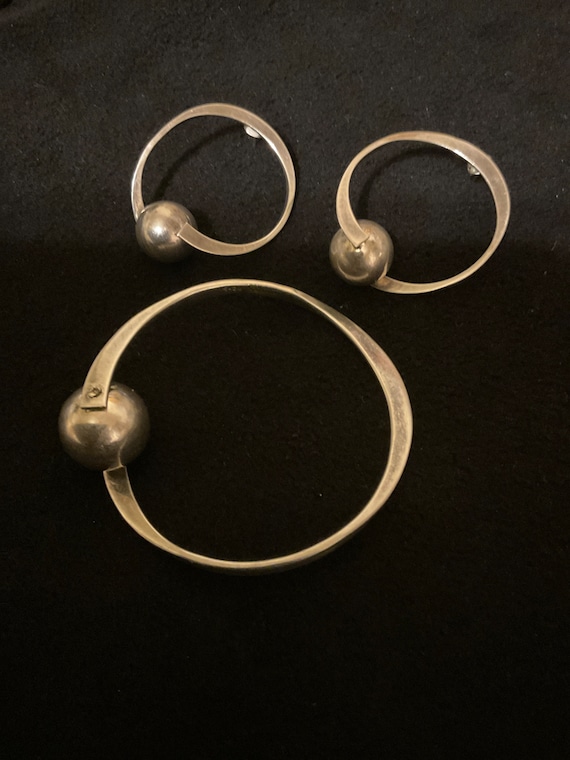 Solid Vintage sterling silver(925) bangle bracele… - image 2