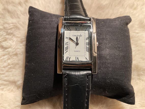 Côte d’Azur quartz SilverTone rectangular watch w… - image 1