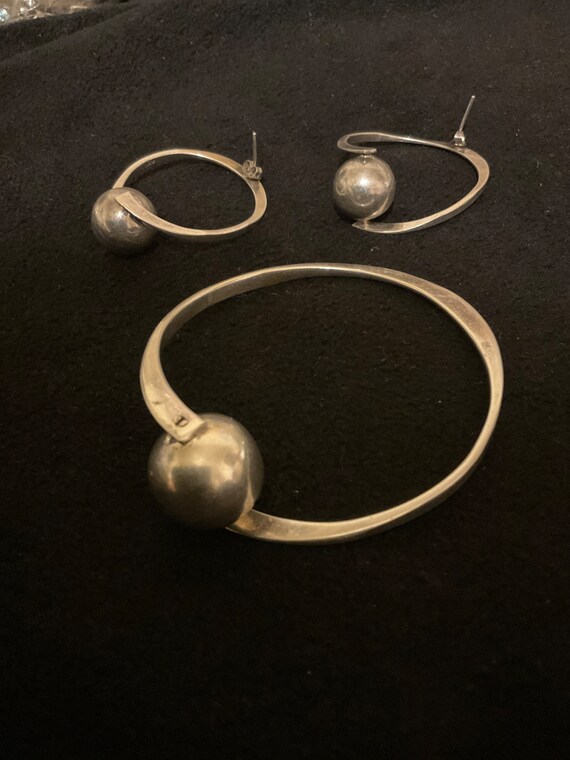 Solid Vintage sterling silver(925) bangle bracele… - image 4