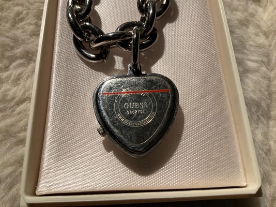 SilverTone solid link bracelet with a GUESS Watch… - image 3
