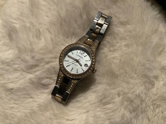 Two Tone Rhinestone Fossil Watch s-l400.jpg main image 2