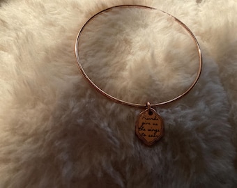 Rose Gold friendship charm bangle bracelet.unused