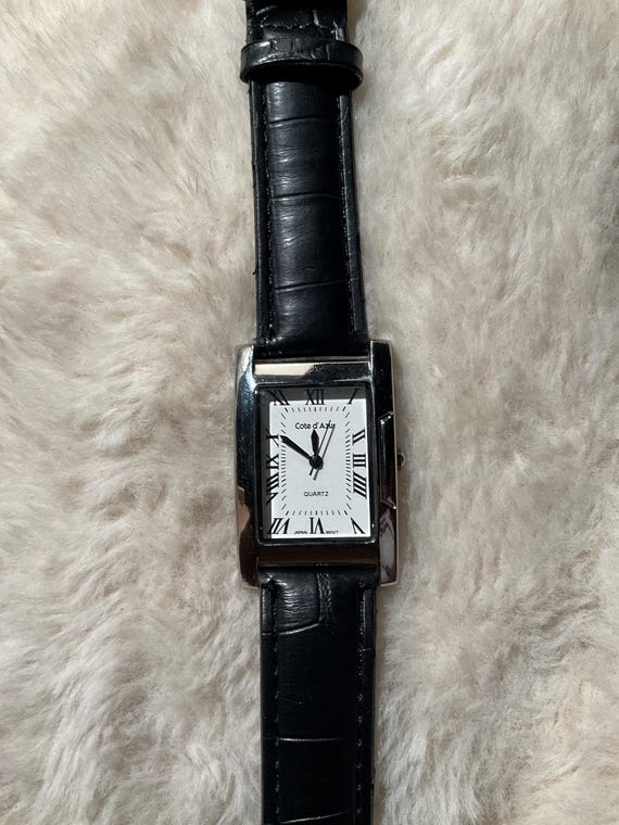 Côte d’Azur quartz SilverTone rectangular watch w… - image 3