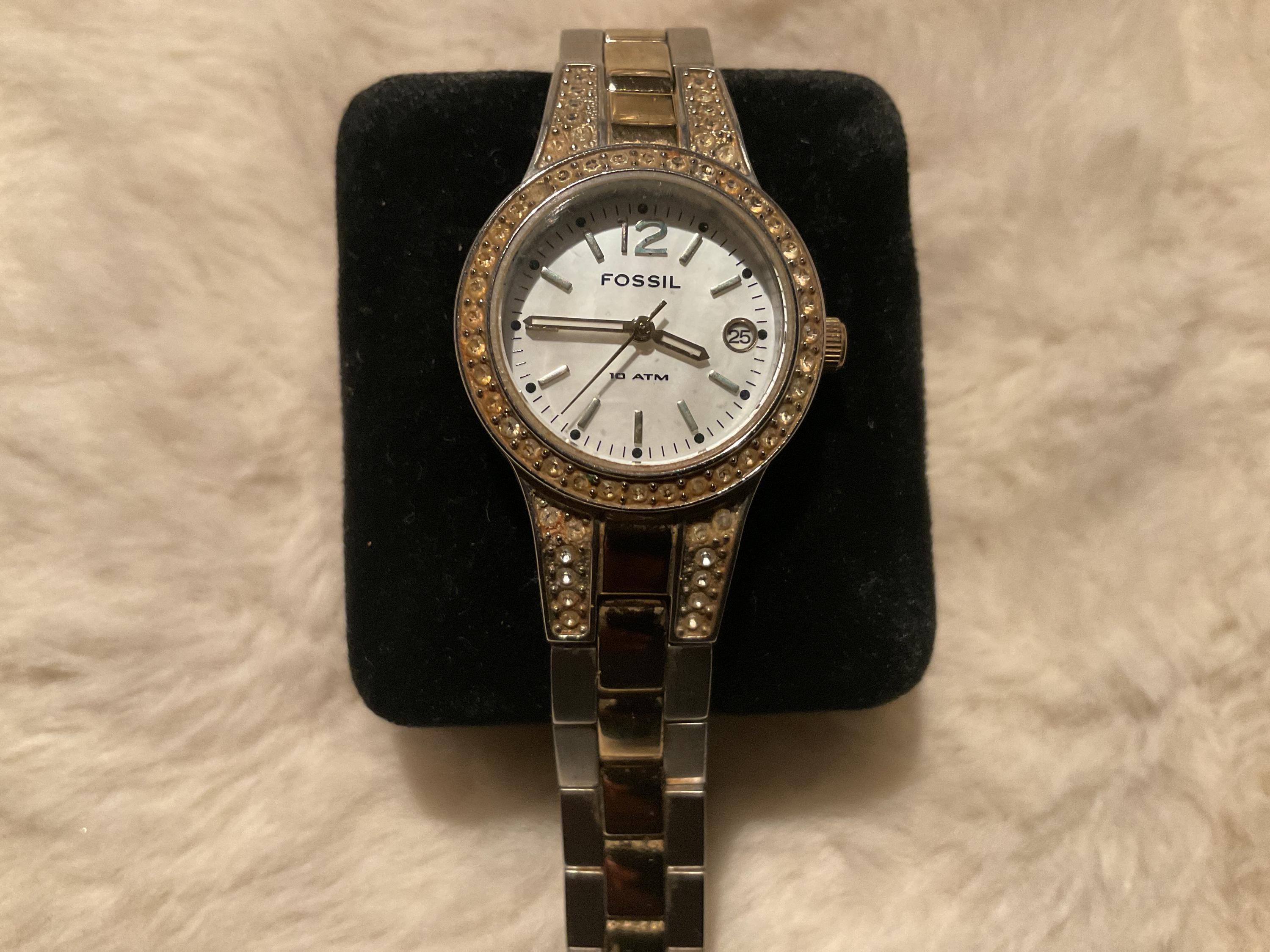 Two Tone Rhinestone Fossil Watch Buy FOSSIL, Fossil Womens Tillie Two Tone Stainless Steel  main image 3