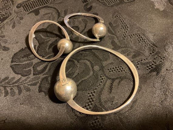 Solid Vintage sterling silver(925) bangle bracele… - image 6