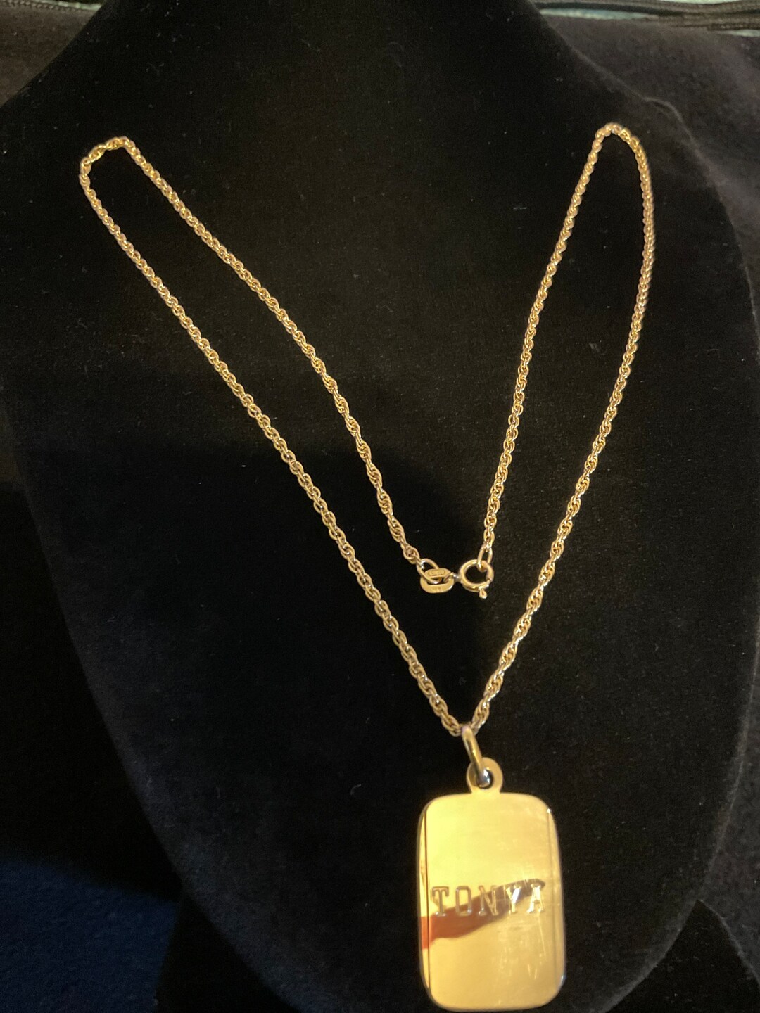 14k Gold Rope Chain With 18k Gold Disk Charmtonya 20 Longreal GOLD Etsy