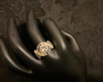 Anillo vintage de plata de ley 925 con circonita cúbica, talla 8,5