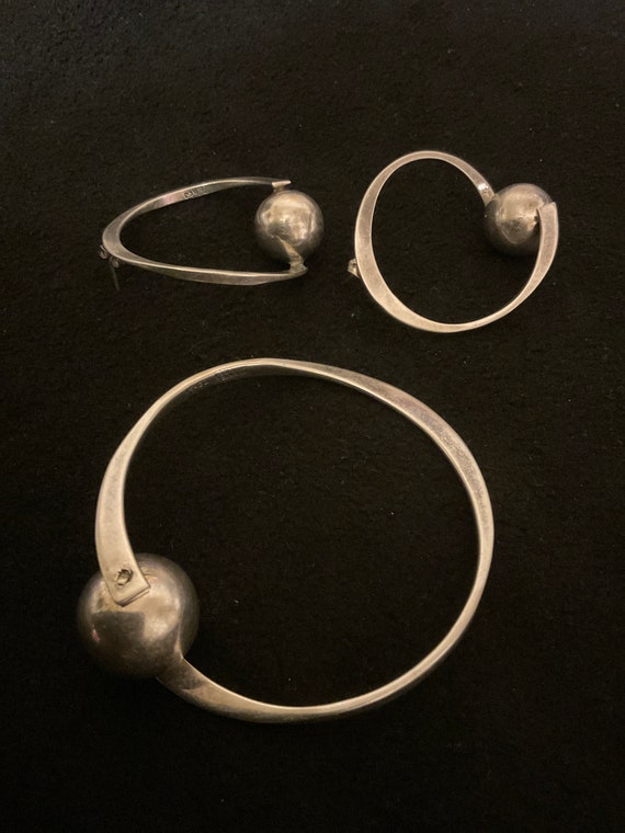 Solid Vintage sterling silver(925) bangle bracele… - image 5