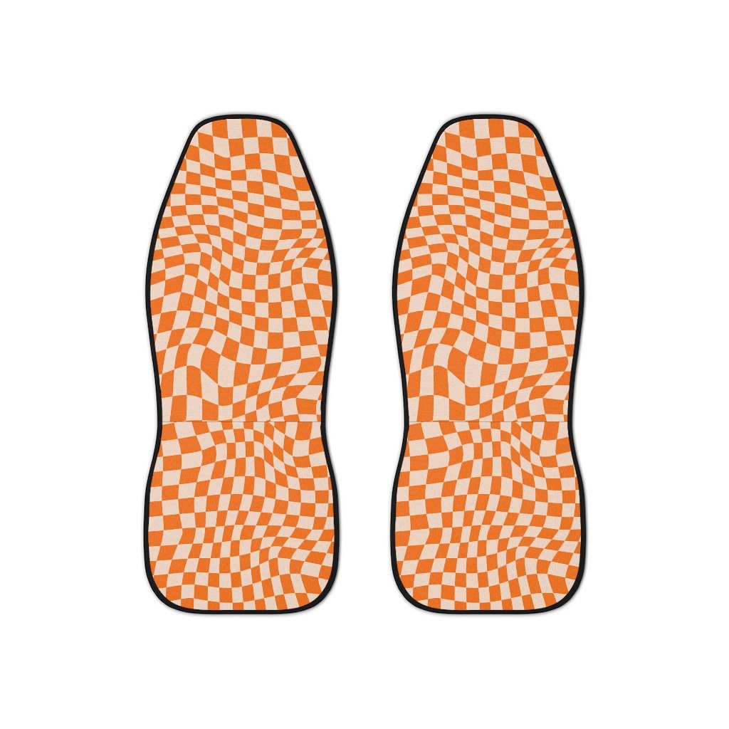 Discover Retro Checkerboard Pattern Car Seat Covers