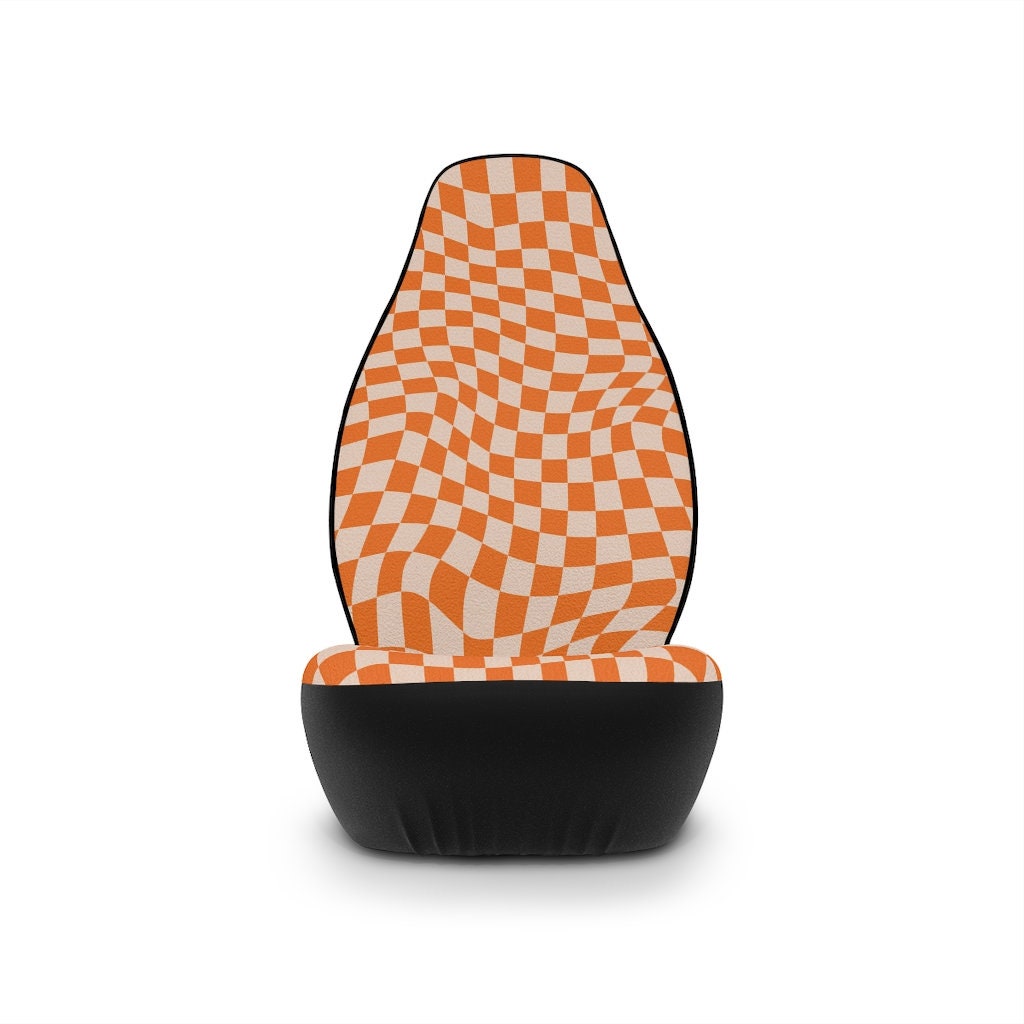 Discover Retro Checkerboard Pattern Car Seat Covers