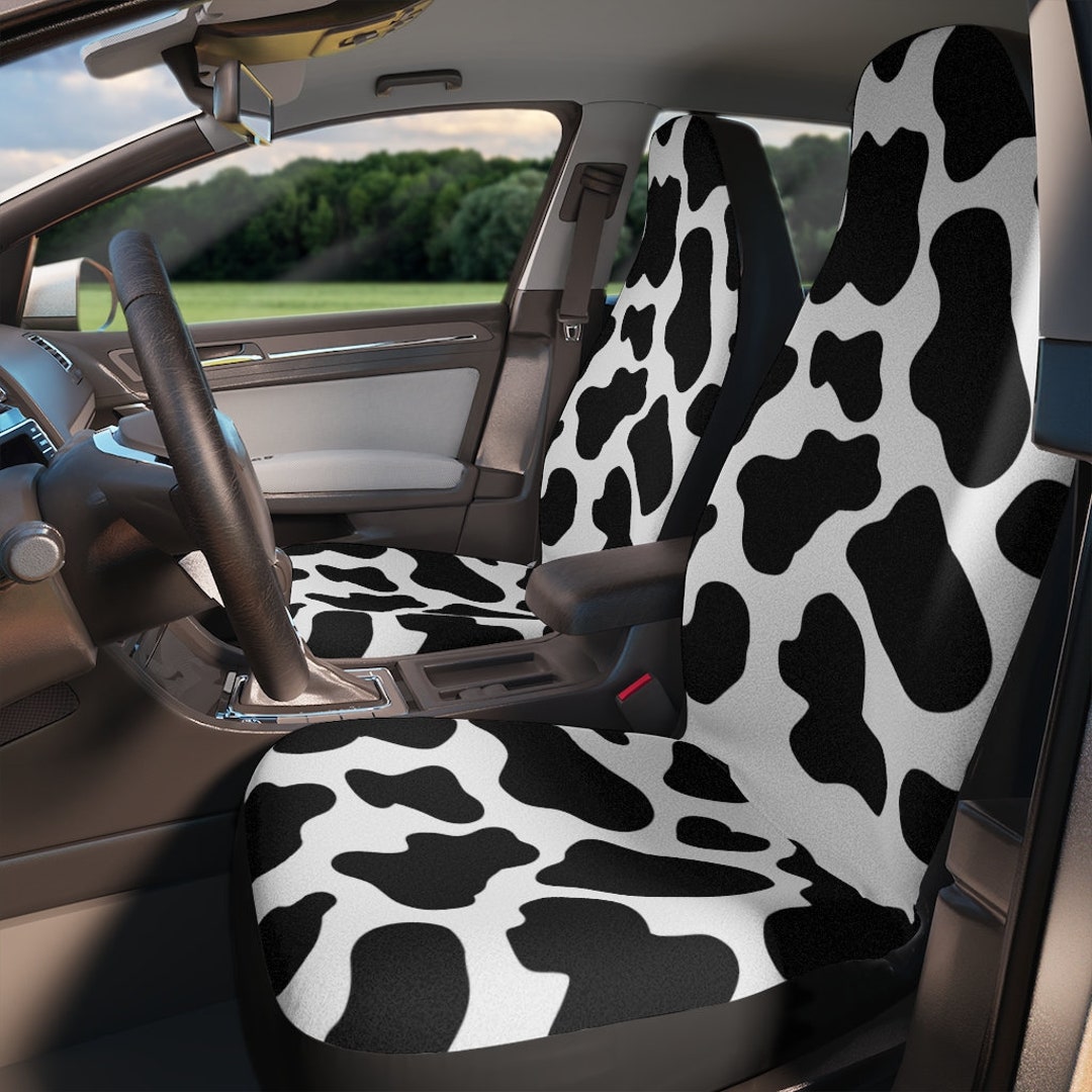 Cow print seat covers on sale for cars