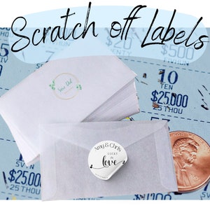 Etichette personalizzabili Lucky in Love per biglietti della lotteria/gratta e vinci. Modifica in Canva