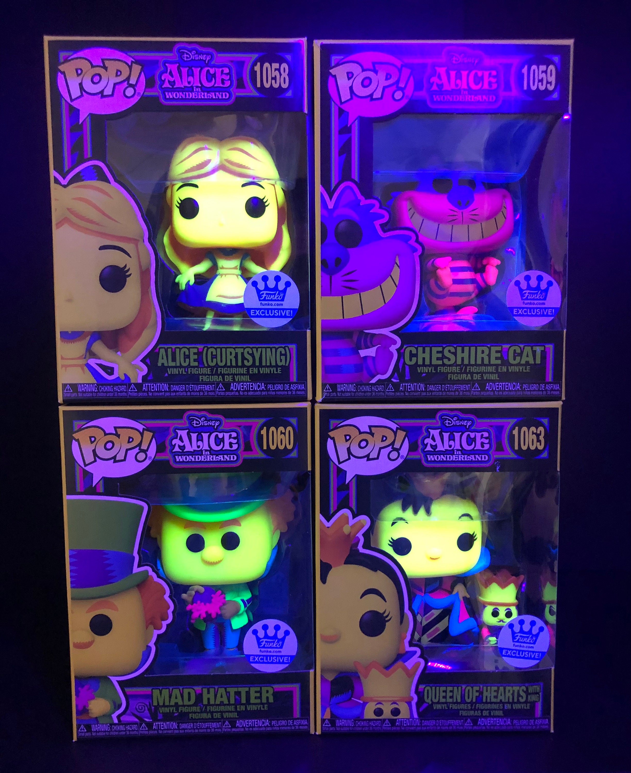 Set Of 4 Funko Alice In Wonderland 18x24 Blacklight Posters Cheshire M –  Pops Comics