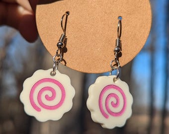 Adorable Narutomaki Earrings with Sterling Silver Hooks