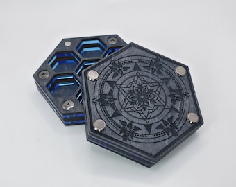 Handmade Ice Magic Themed Sorcerer Dice Box - Holds 7 Polyhedral Dice