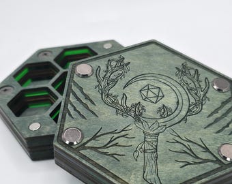 Handmade Druid Class Dice Box - Holds 7 Polyhedral Dice