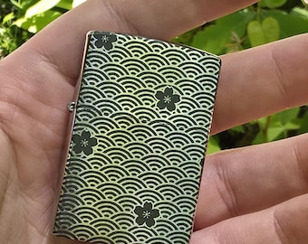 Japanese Inspired Seigaiha Custom Laser Engraved Authentic Zippo Lighter
