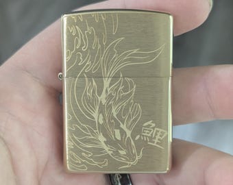 Koi Fish Wave Custom Zippo Lighter