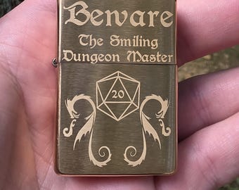 Beware The Smiling Dungeon Master DND | Custom Laser Engraved Brass
