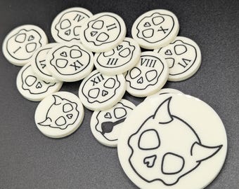 Laser-Engraved DnD Creature Tokens: White Acrylic RPG Set